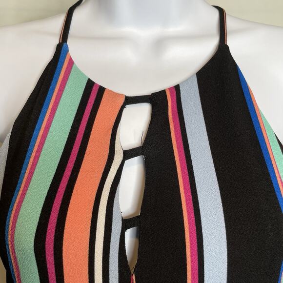 Candies‎ Women's Striped Halter Hi Low Maxi Dress Size S Summer Party Y2K Vibes - Picture 8 of 13